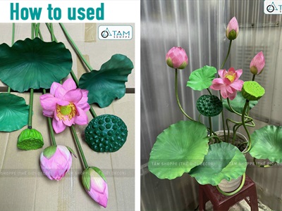 Cành sen quan âm cao cấp đẹp như thật (bán lẻ theo cành) CANHHOA-02
